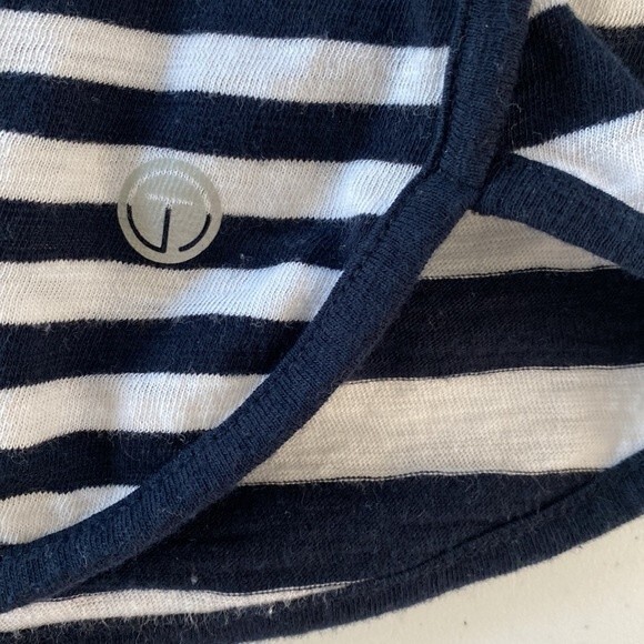 Talbots T By Talbots Stripe Short Sleeve Top Tee Crew Neck Trim Navy White - Picture 7 of 12